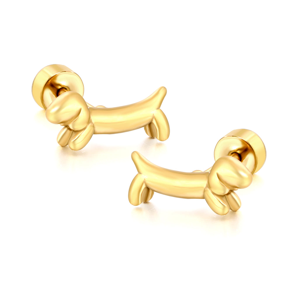Dachshund Stud Earrings — Gold