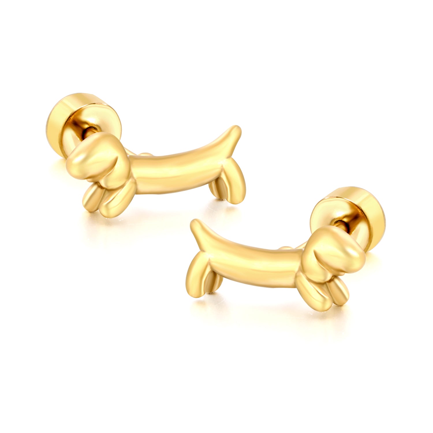 Dachshund Stud Earrings — Gold