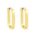Oval Huggie Hoops — Gold