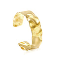 Hammered Wave Cuff Bracelet — Gold