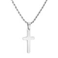 Brushed Cross Rope Chain Necklace — Silver