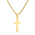 Brushed Cross Rope Chain Necklace — Gold