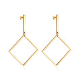 Diamond Frame Drop Earrings — Gold