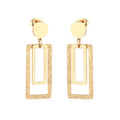 Sandblast Rectangle Drop Earrings — Gold
