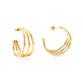 Triple Wire Hoop Earrings — Gold