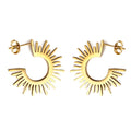 Sunburst Half-Hoop Earrings — Gold