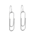 Paperclip Drop Earrings — Silver