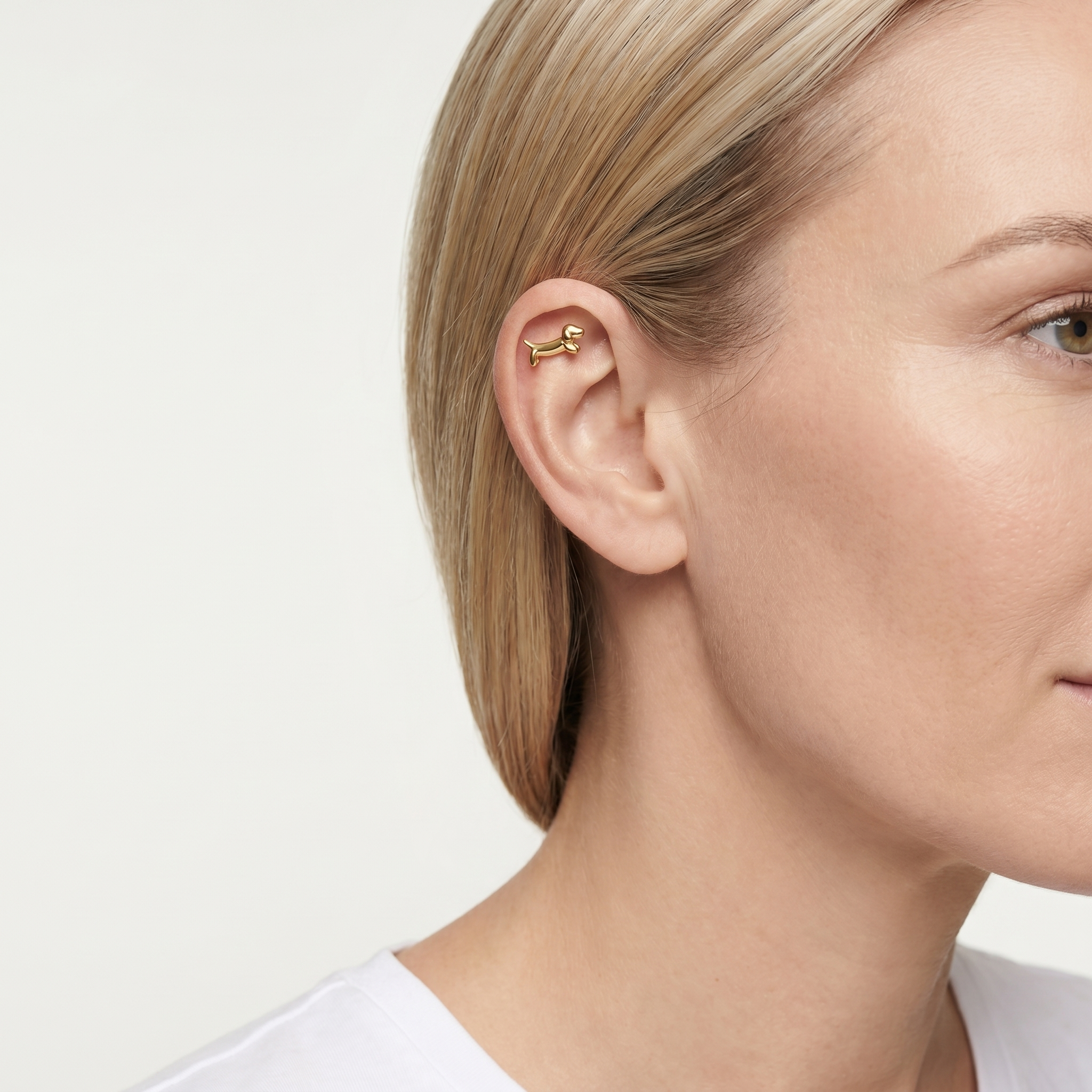 Dachshund Stud Earrings — Gold