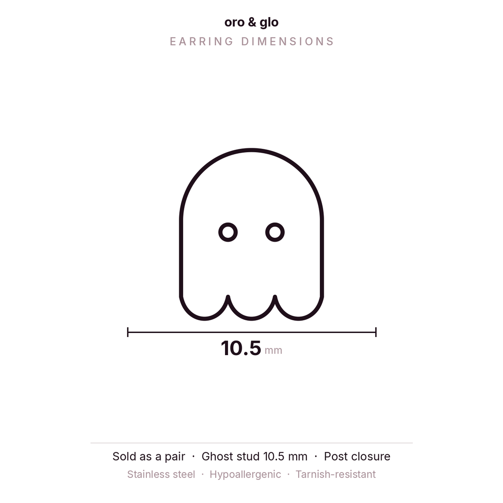 Halloween Ghost Stud Earrings — Gold | Waterproof | Oro & Glo