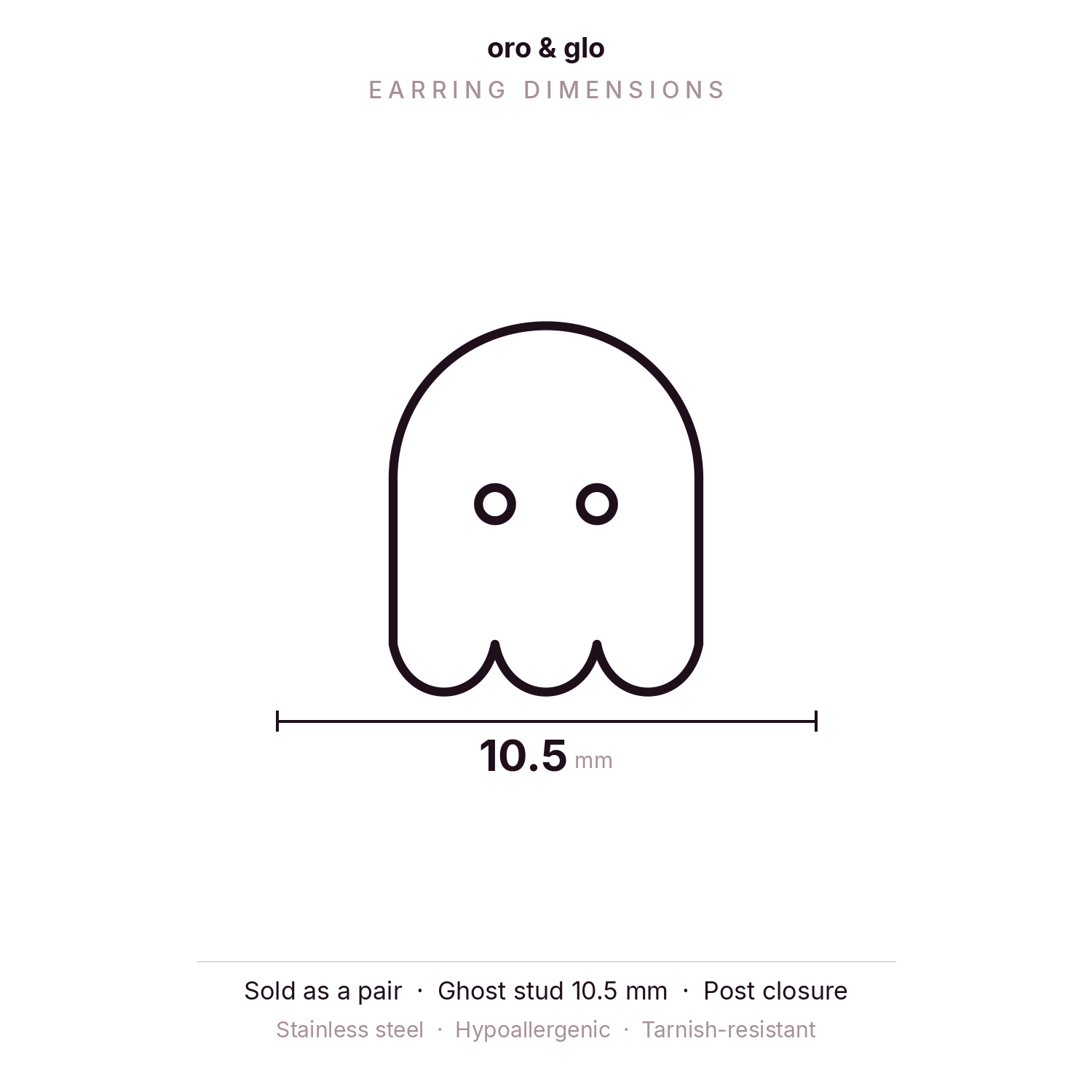 Halloween Ghost Stud Earrings — Gold | Waterproof | Oro & Glo
