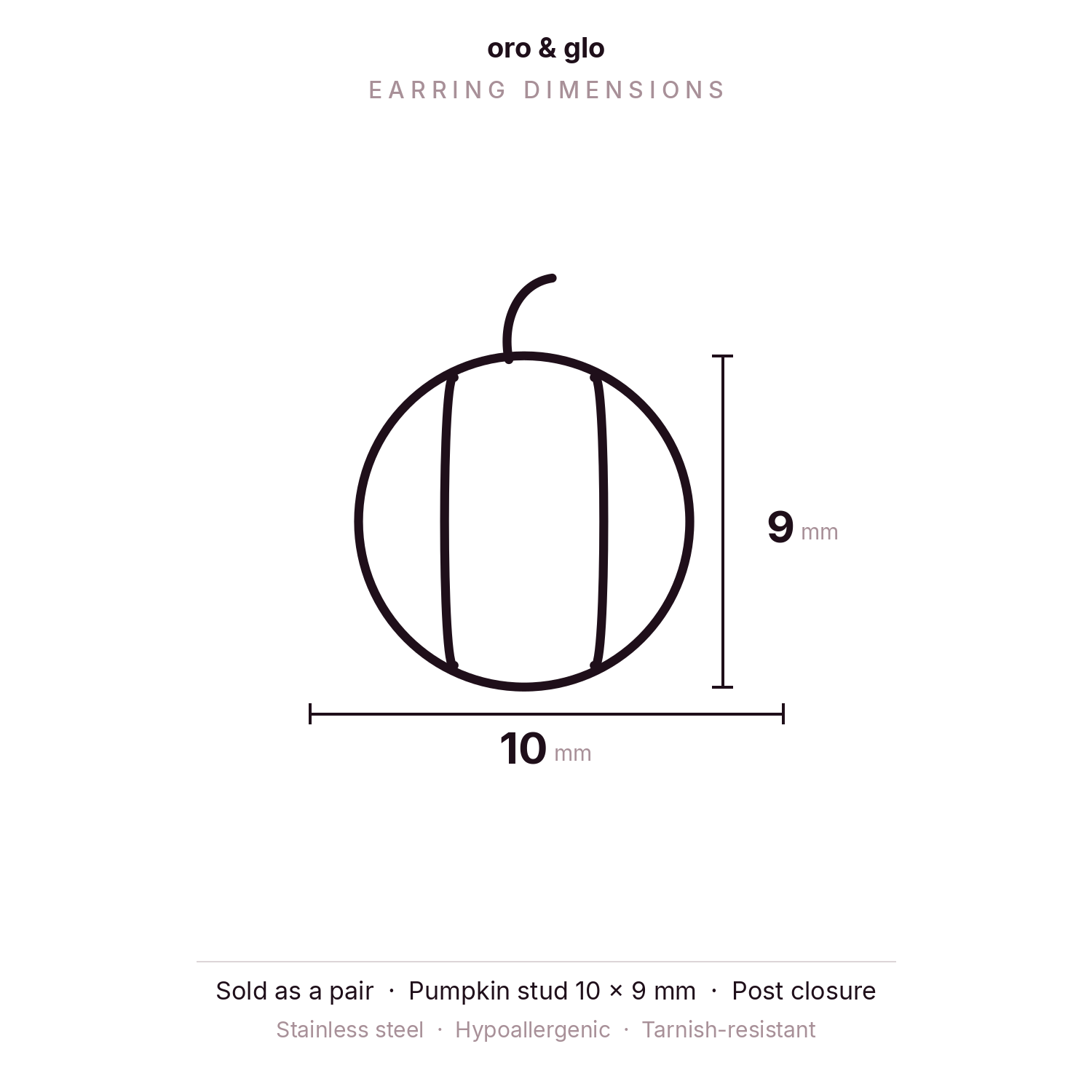 Halloween Pumpkin Stud Earrings — Silver | Waterproof | Oro & Glo