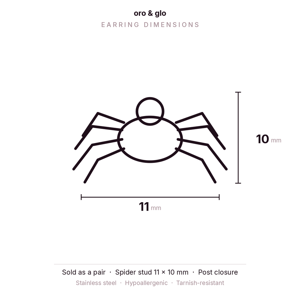 Halloween Spider Stud Earrings — Gold | Waterproof | Oro & Glo