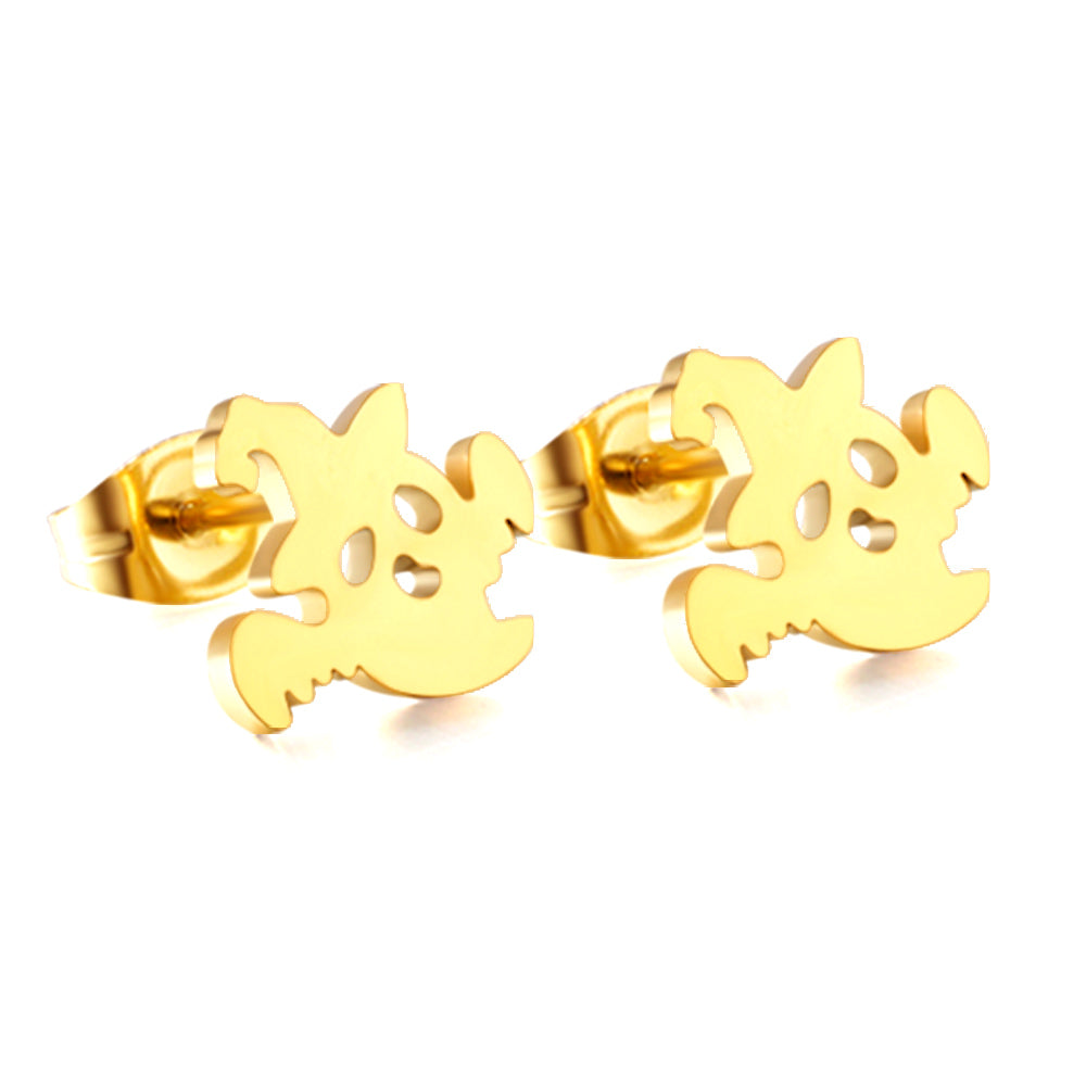 Halloween Ghost Stud Earrings — Gold | Waterproof | Oro & Glo