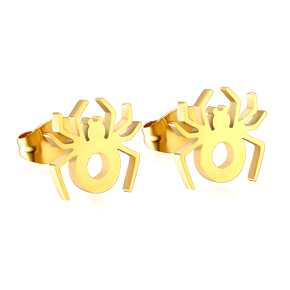Halloween Spider Stud Earrings — Gold | Waterproof | Oro & Glo