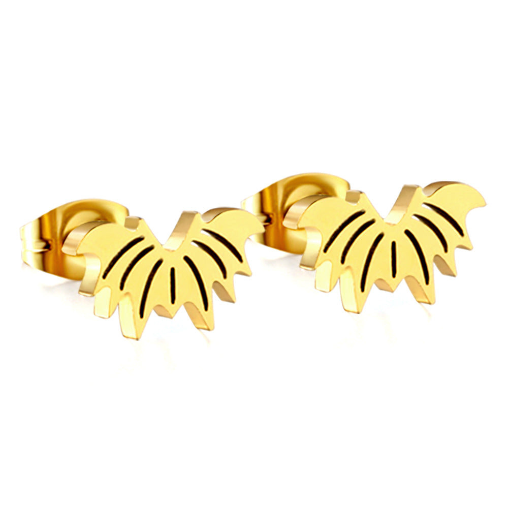 Halloween Bat Stud Earrings — Gold | Waterproof | Oro & Glo