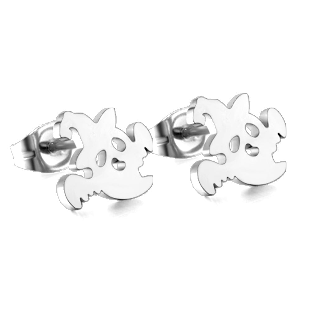 Halloween Ghost Stud Earrings — Silver | Waterproof | Oro & Glo