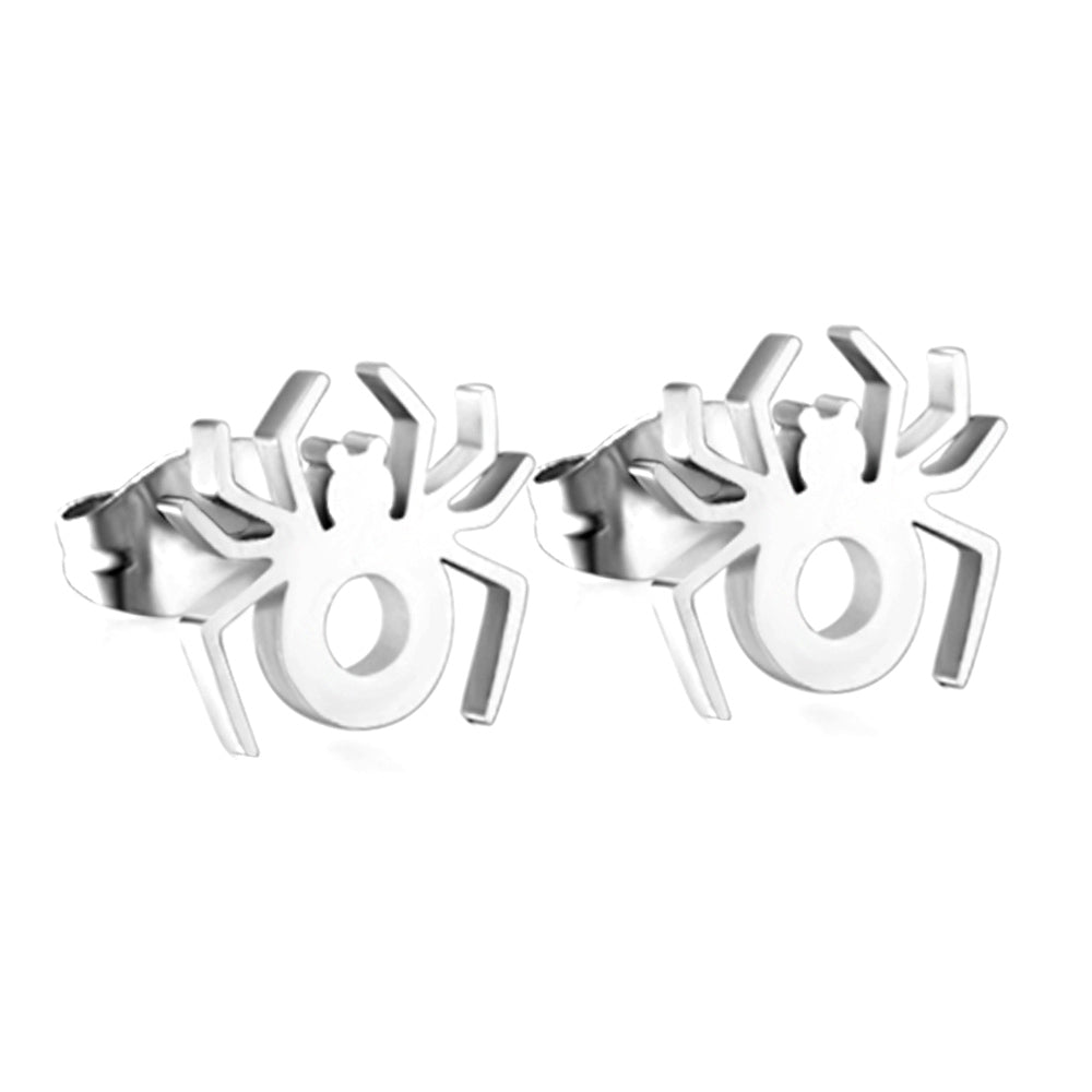 Halloween Spider Stud Earrings — Silver | Waterproof | Oro & Glo