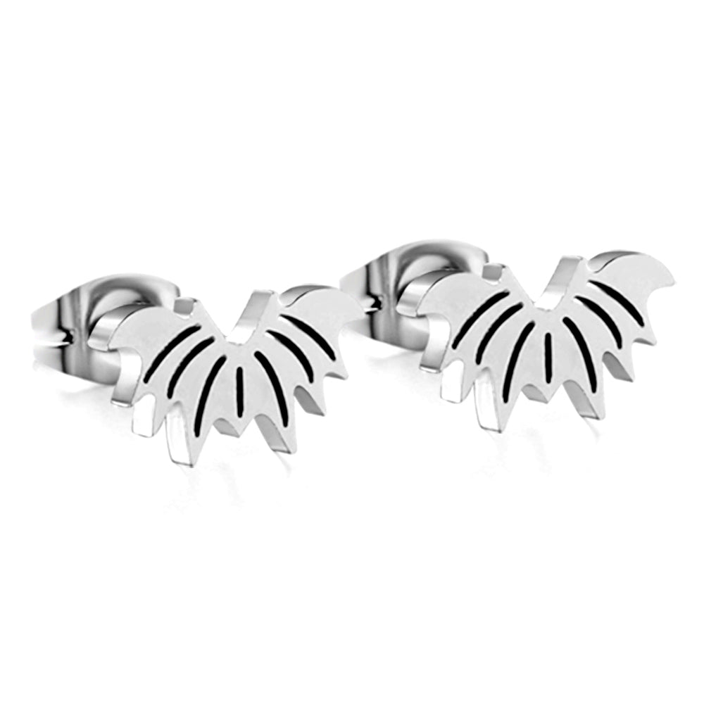Halloween Bat Stud Earrings — Silver | Waterproof | Oro & Glo