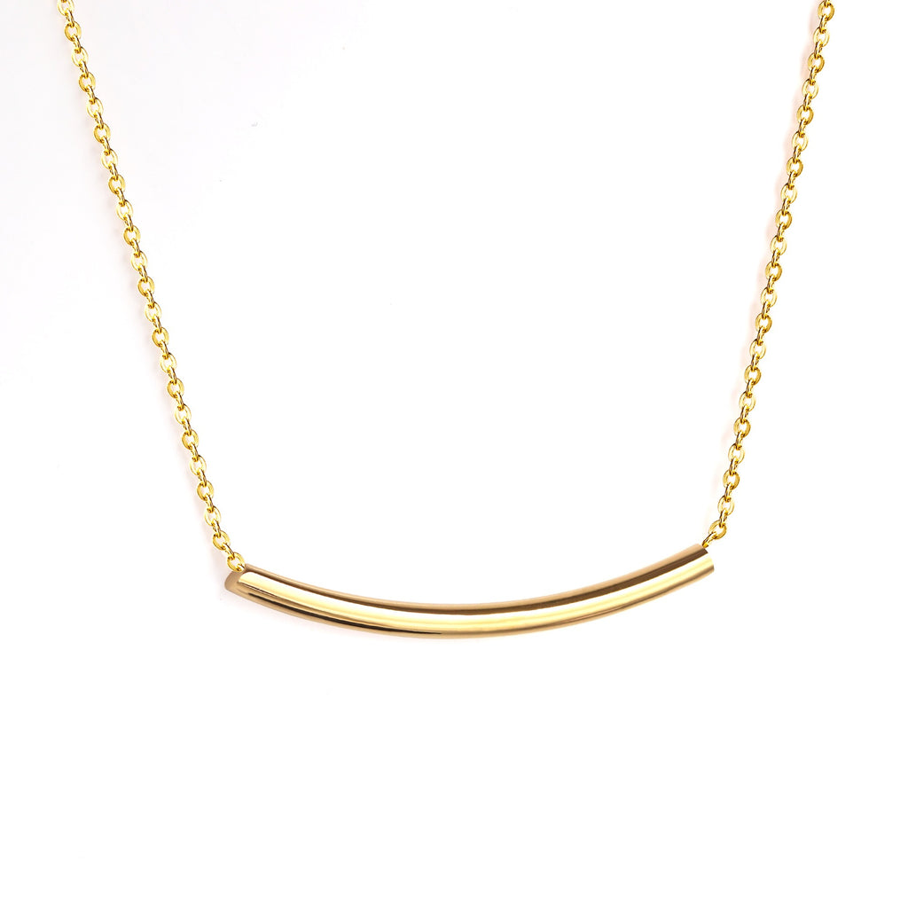 Curved Bar Necklace — Gold
