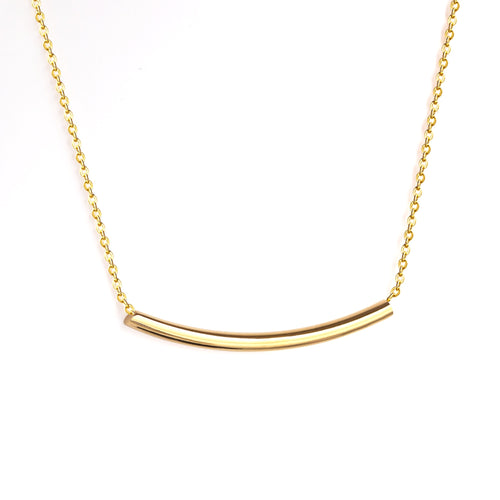 Curved Bar Necklace — Gold | Waterproof | Oro & Glo