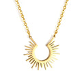 Sunburst Half-Pendant Necklace — Gold