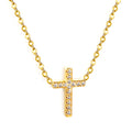 Pavé Cross Necklace — Gold