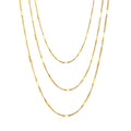 Triple-Layer Mirror Chain Necklace — Gold