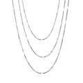 Triple-Layer Mirror Chain Necklace — Silver