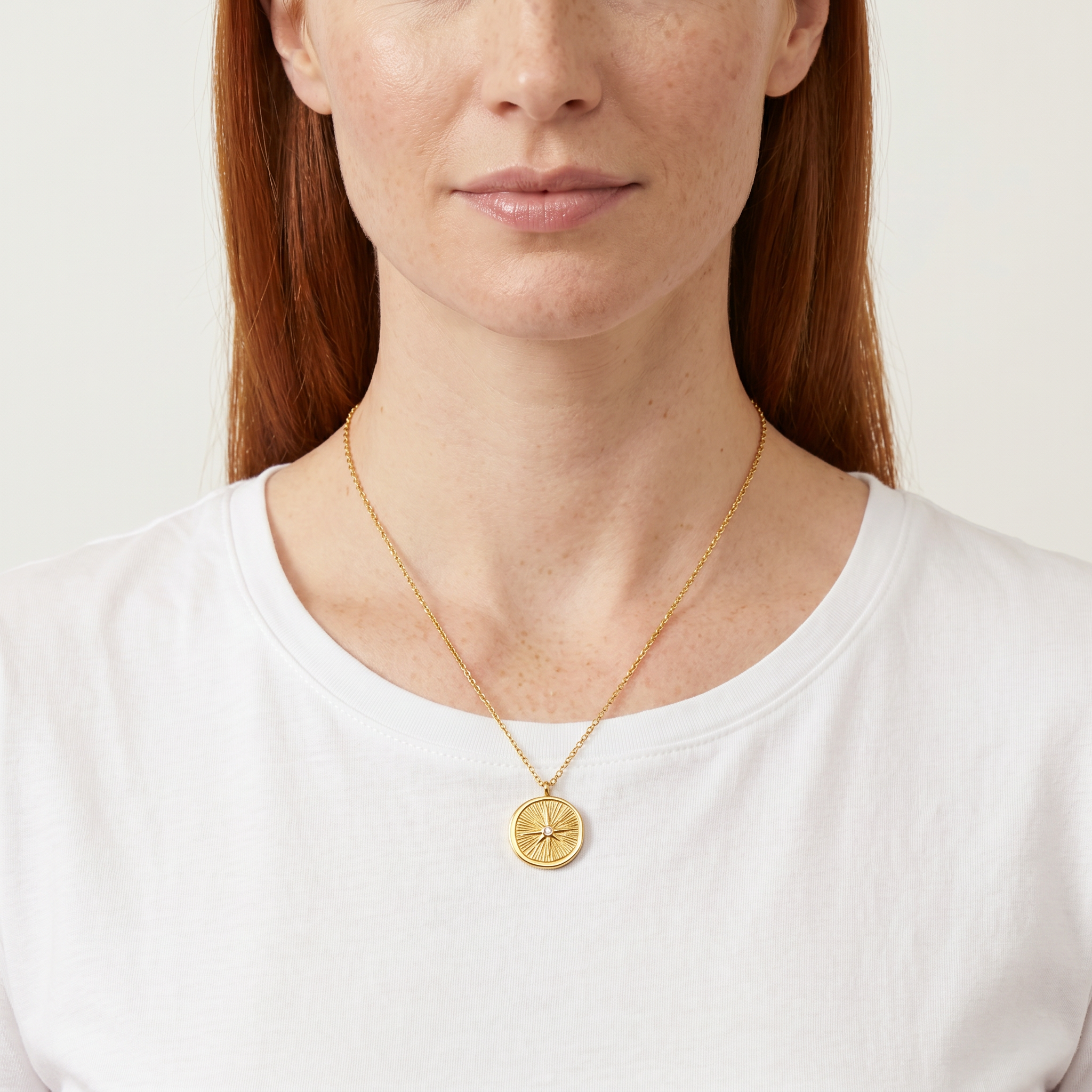 North Star Coin Pendant Necklace — Gold
