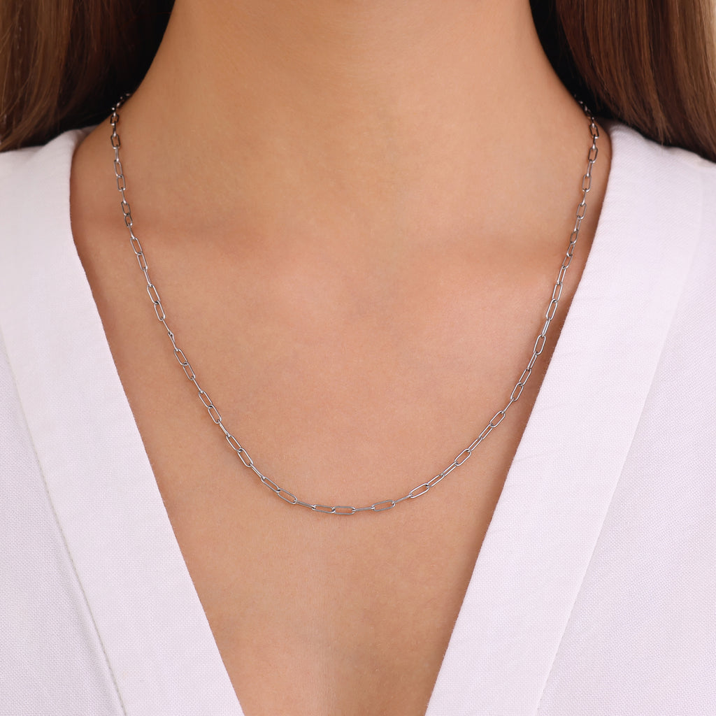 Clip Chain Necklace Silver