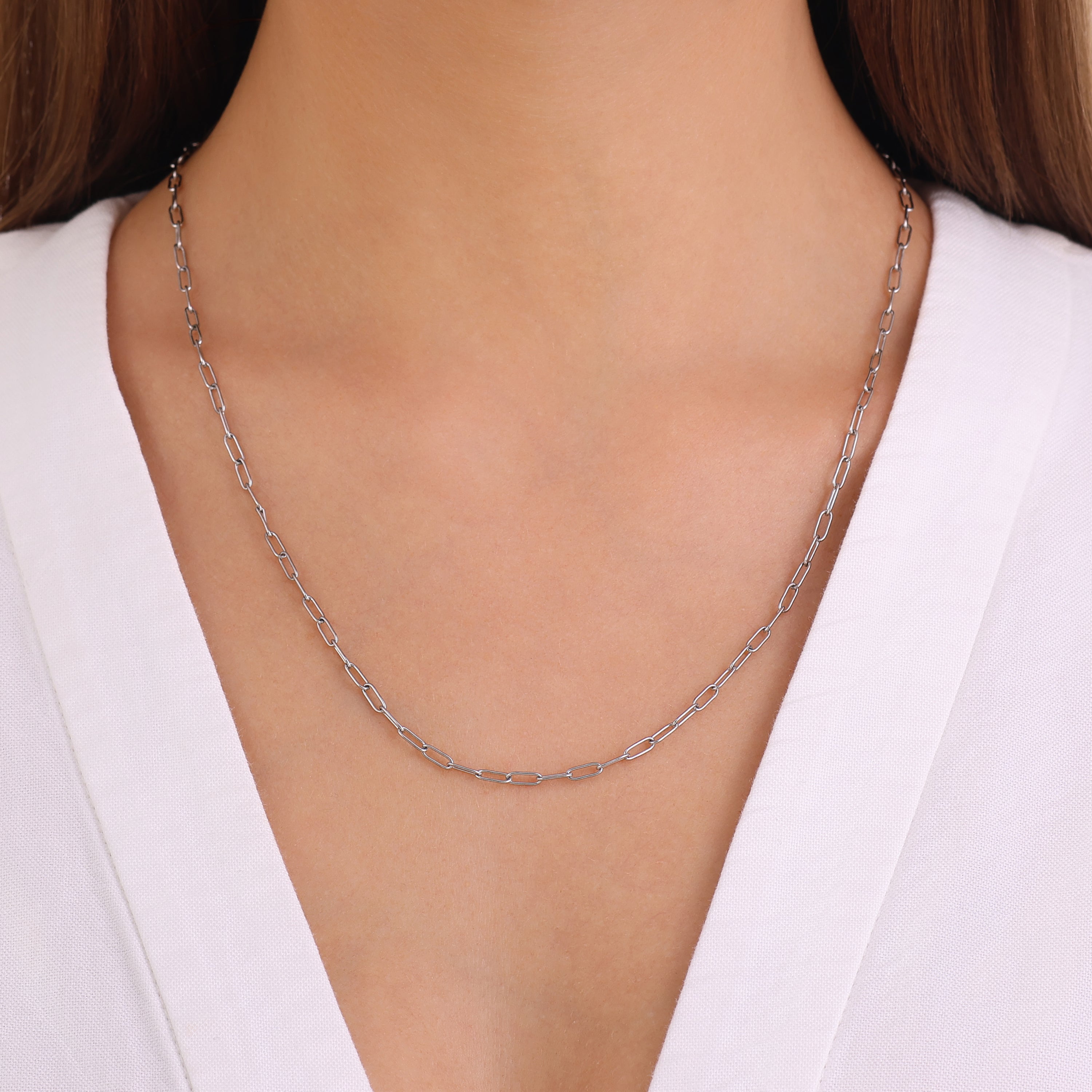 Clip Chain Necklace Silver