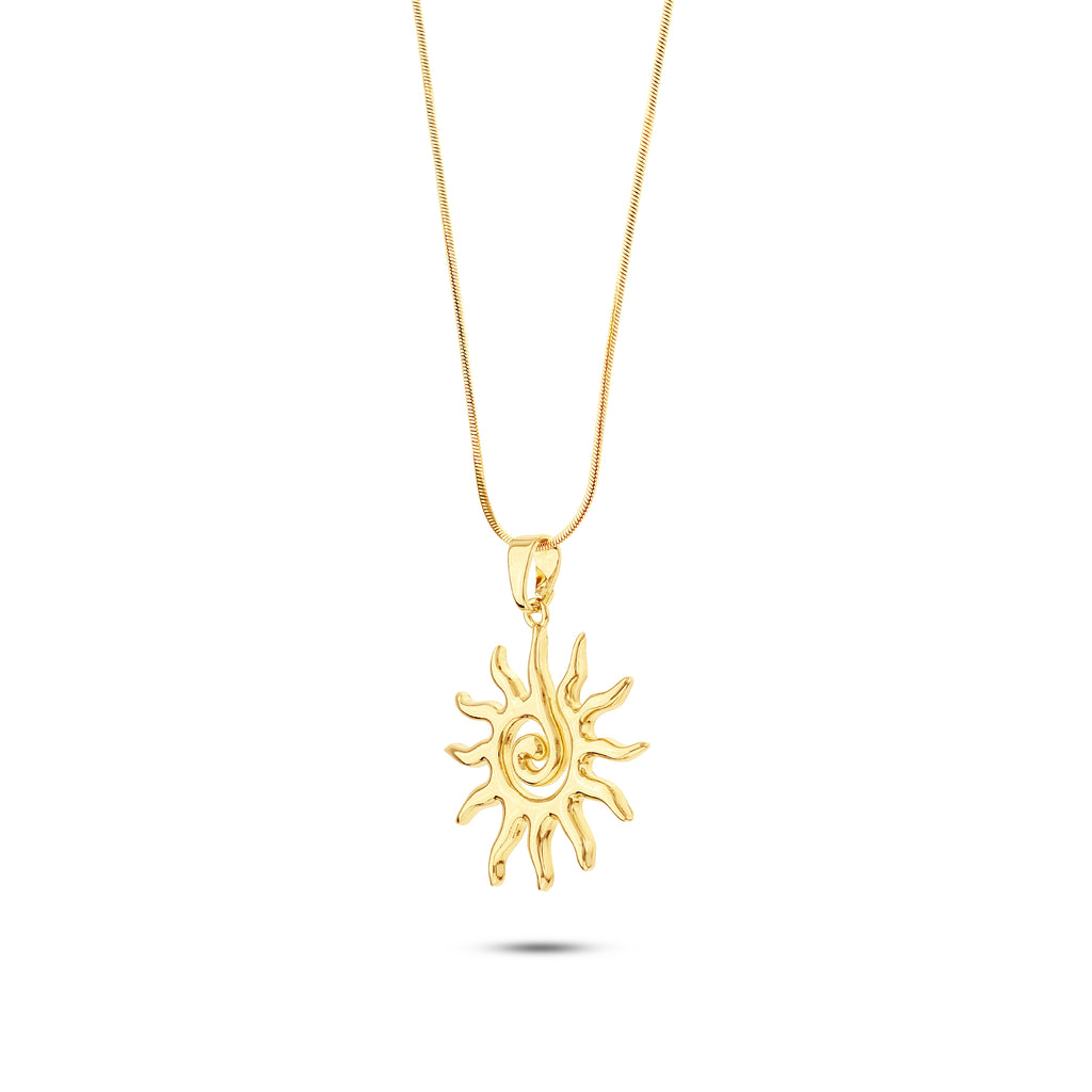 Spiral Sun Pendant Necklace