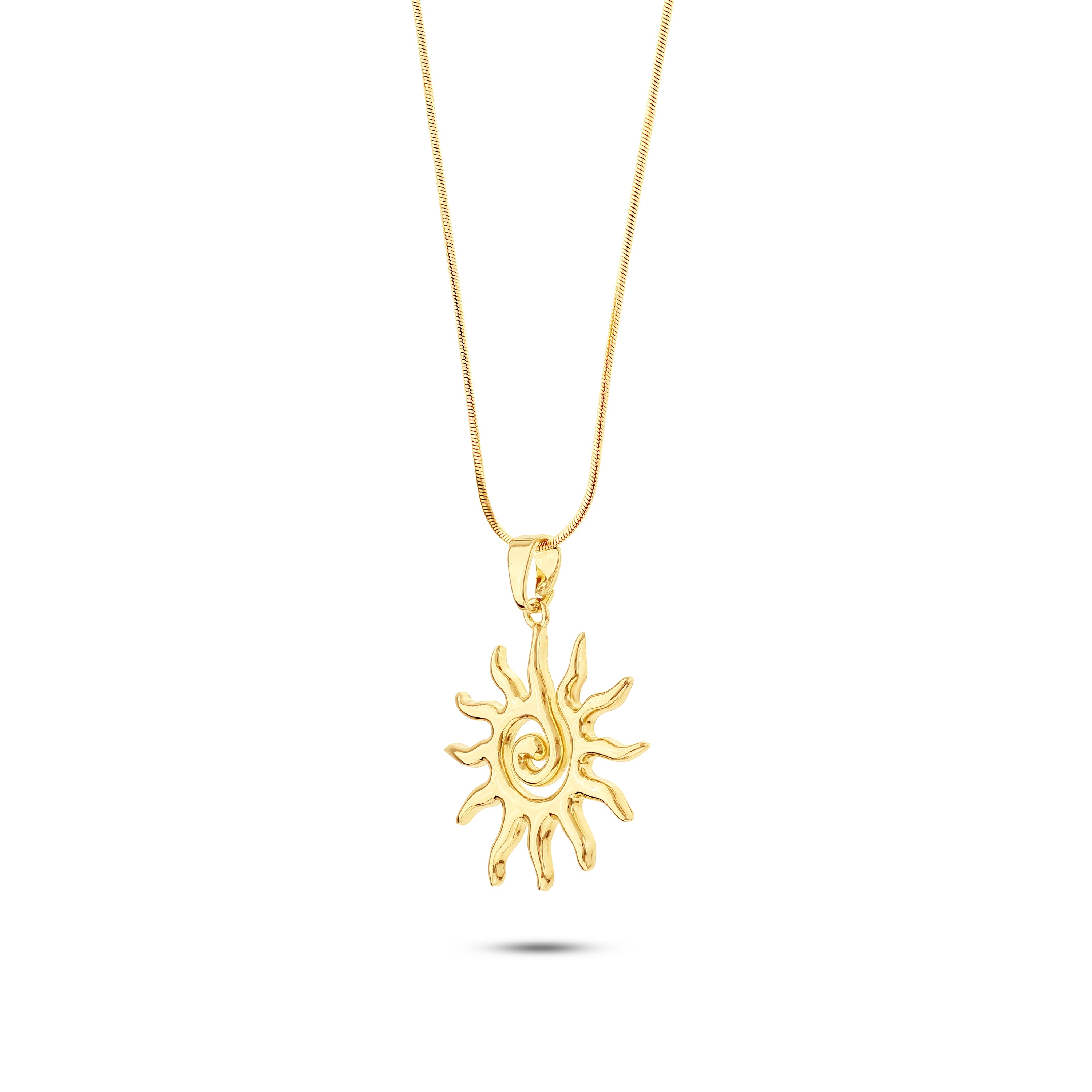Spiral Sun Pendant Necklace