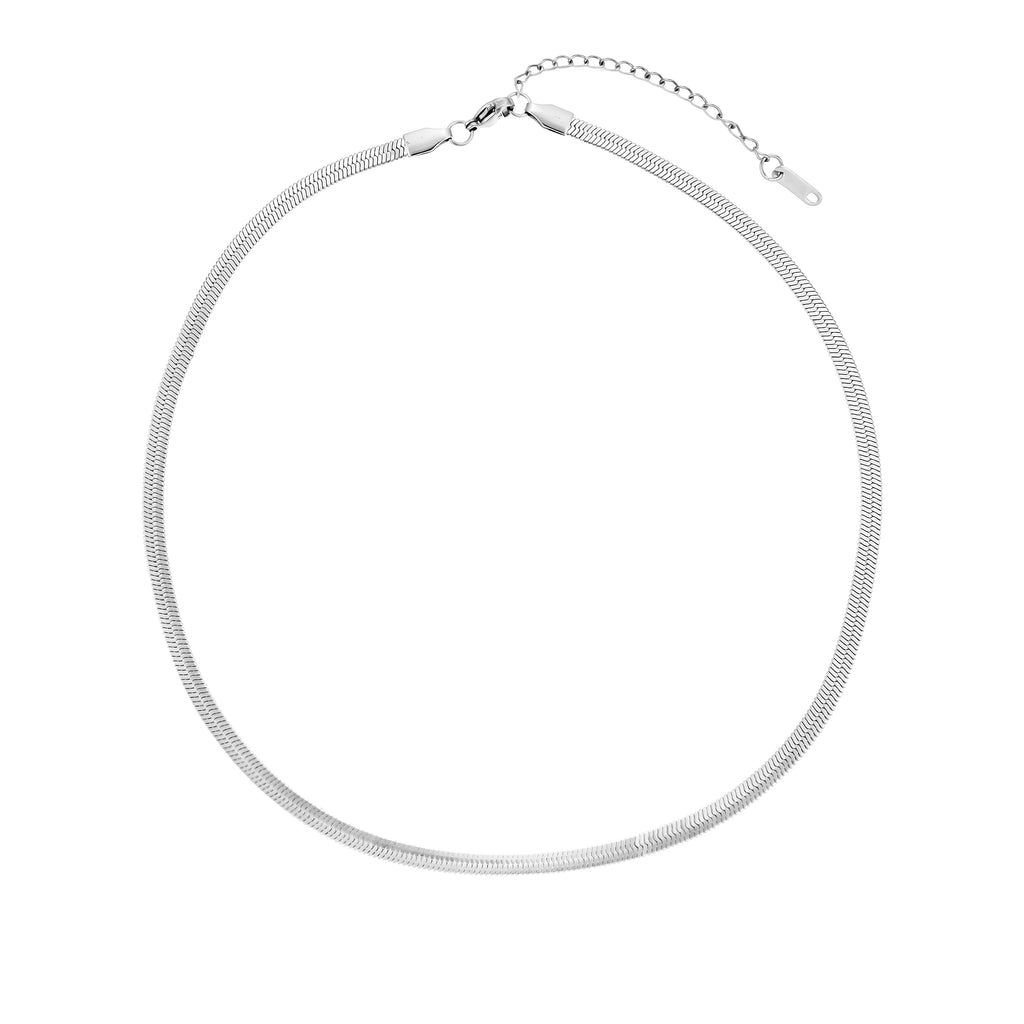 Herringbone Silver Necklace