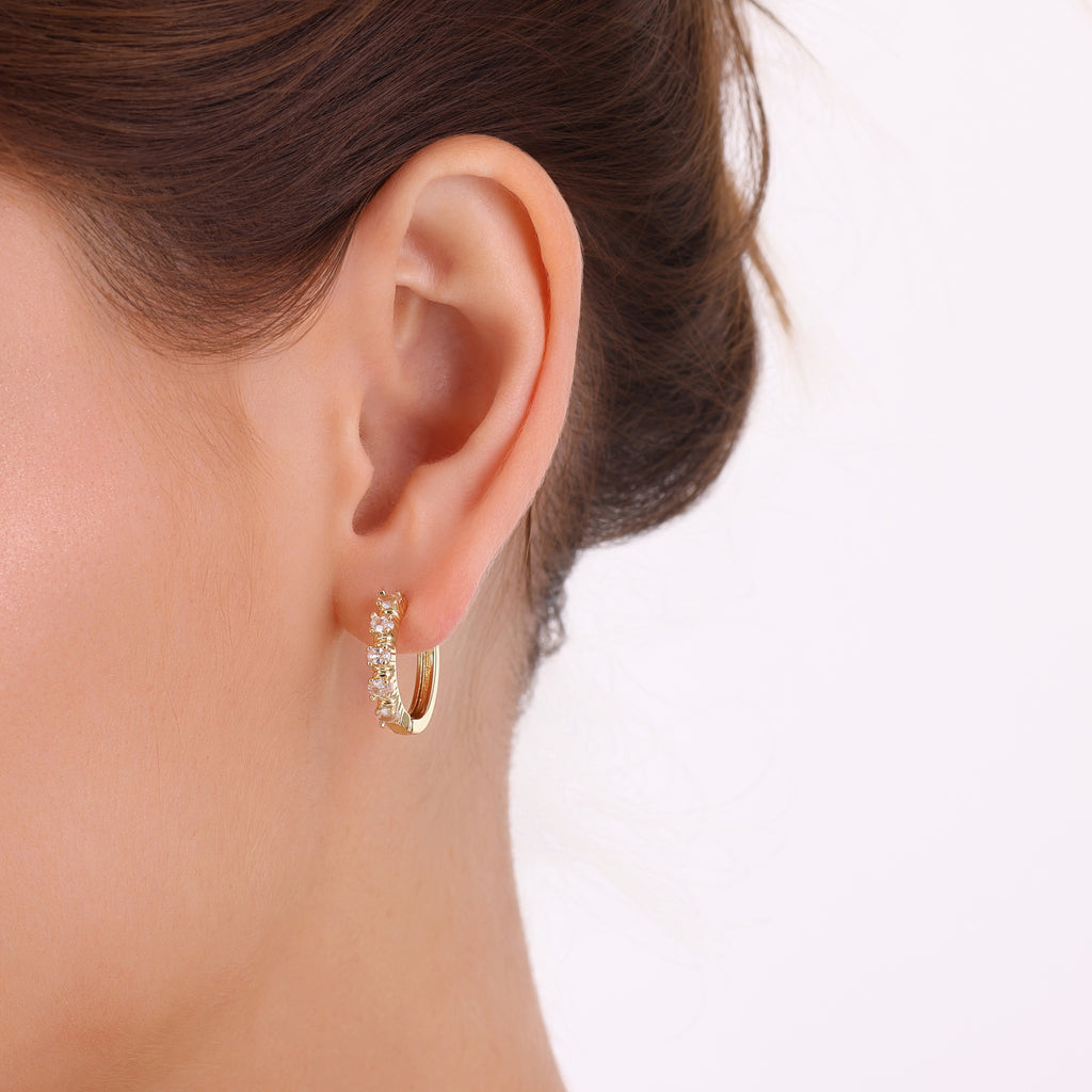 Three Piece Set Gold Earrings