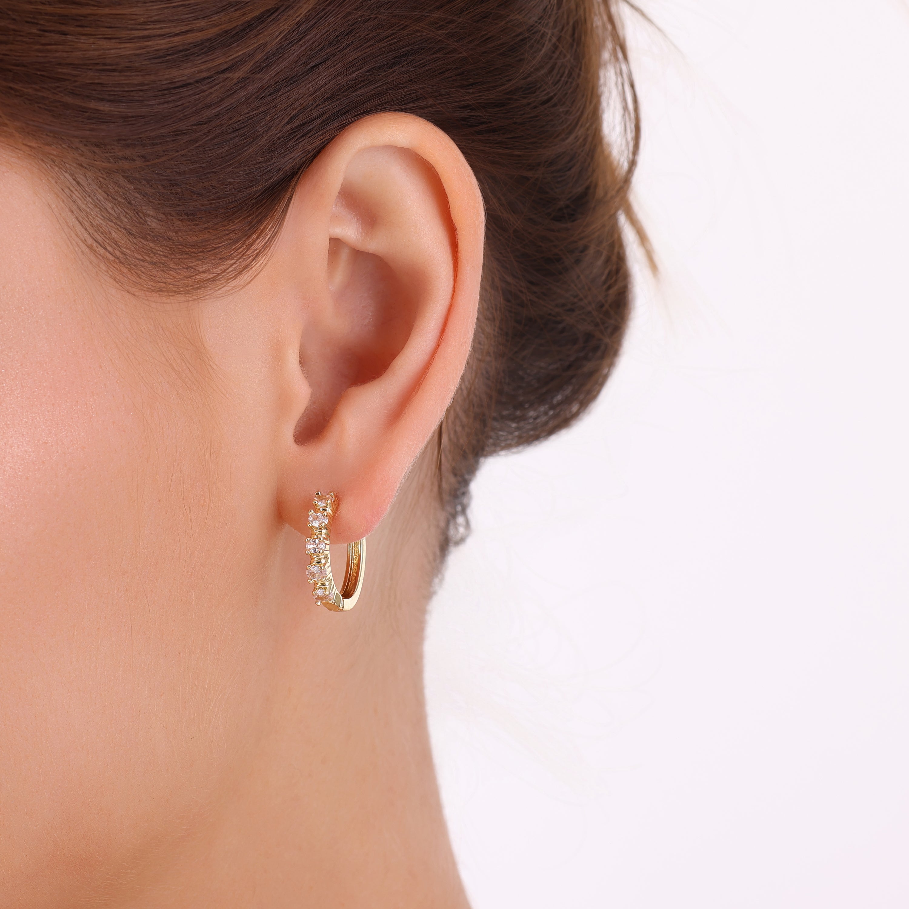 Three Piece Set Gold Earrings