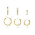 Three Piece Set Gold Earrings