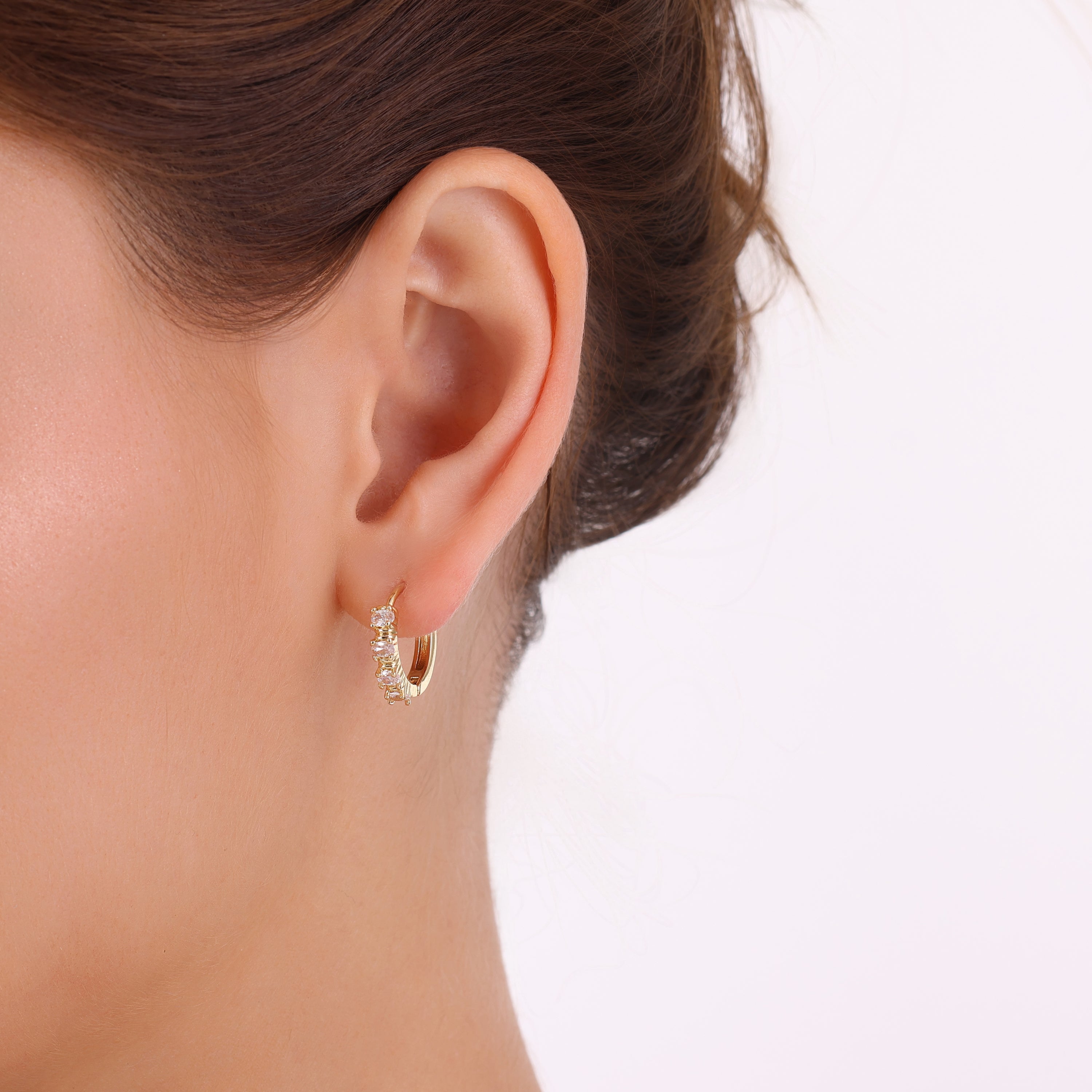Three Piece Set Gold Earrings
