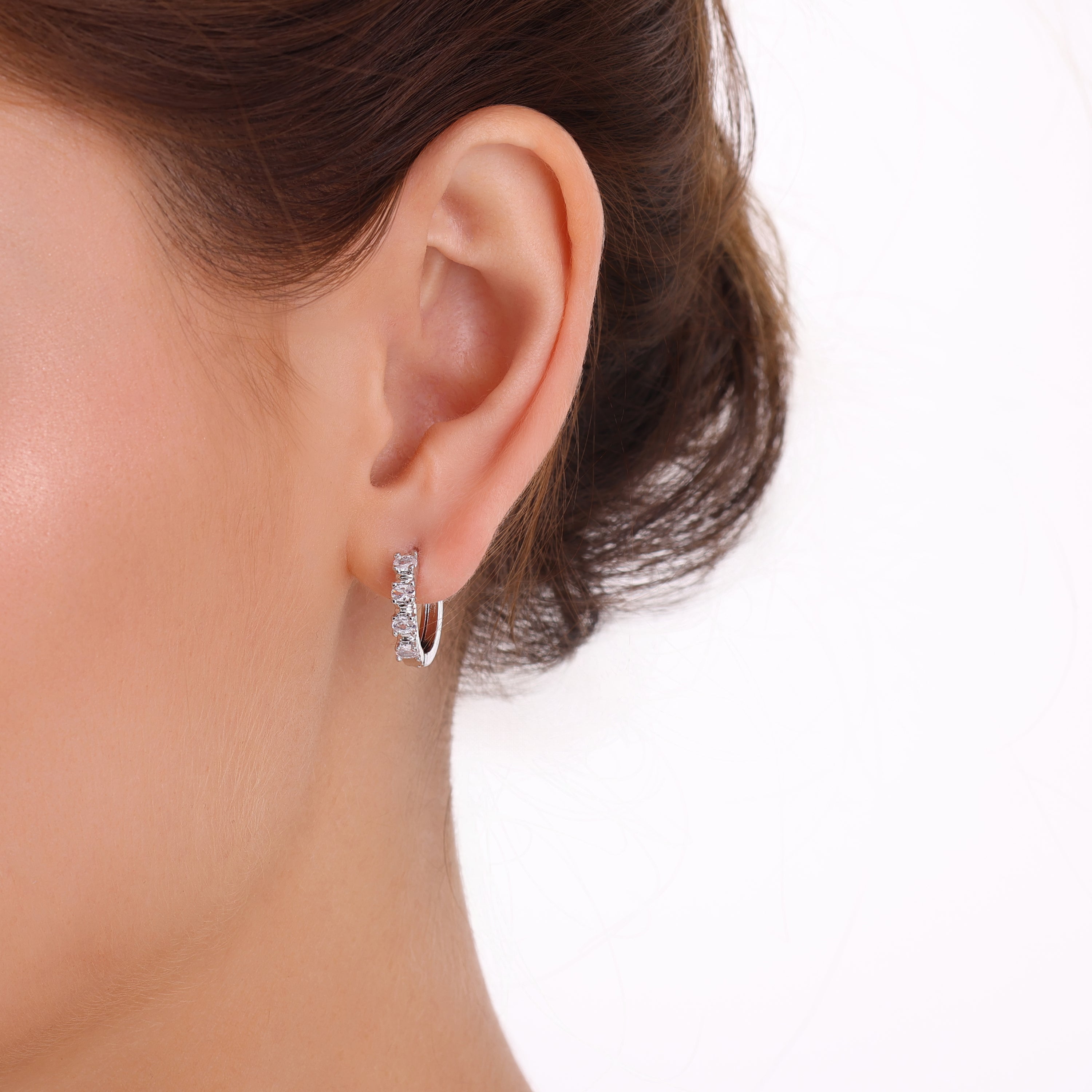 Three Piece Set Silver Earrings