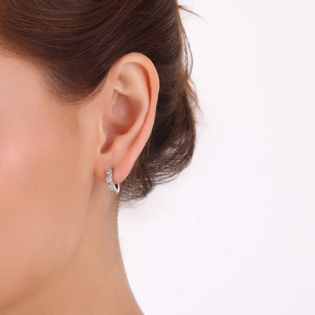 Three Piece Set Silver Earrings