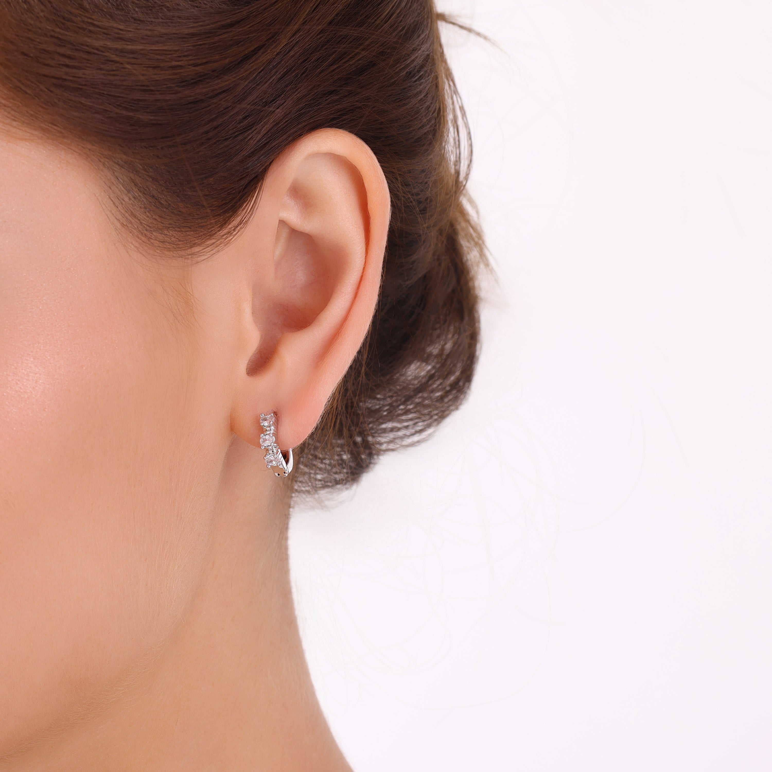 Three Piece Set Silver Earrings