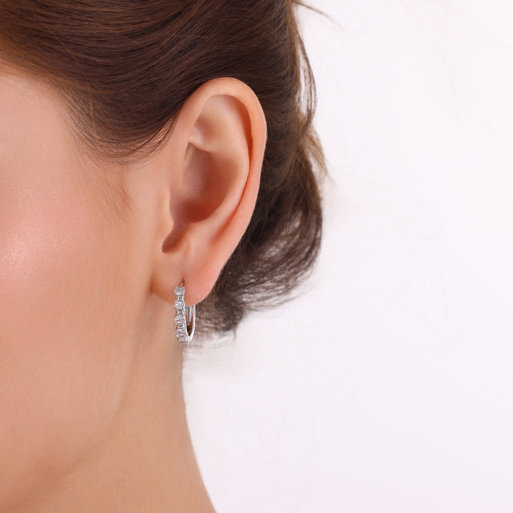 Three Piece Set Silver Earrings